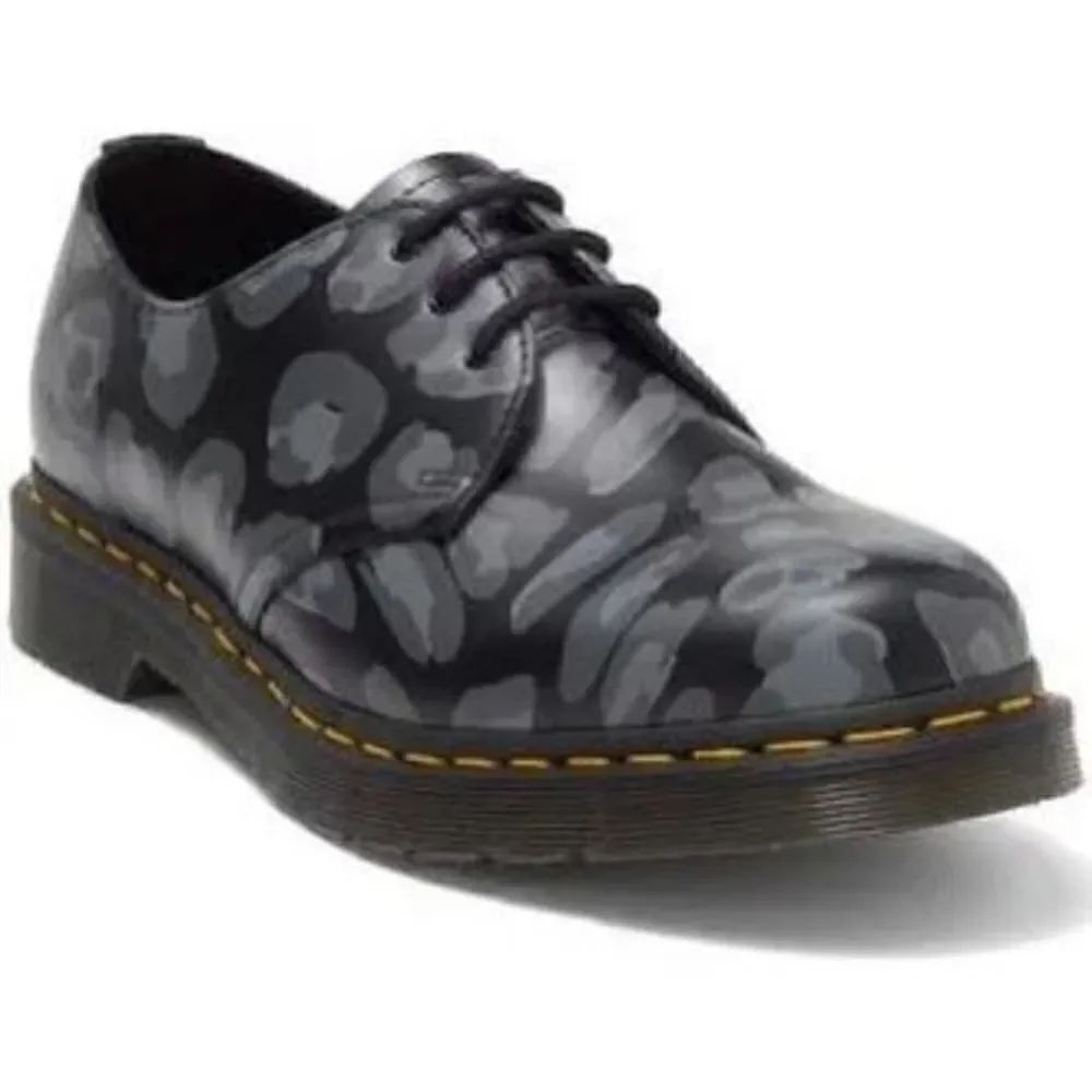 Dr. Martens 1461 Distorted Leopard Print Oxford Leather Black